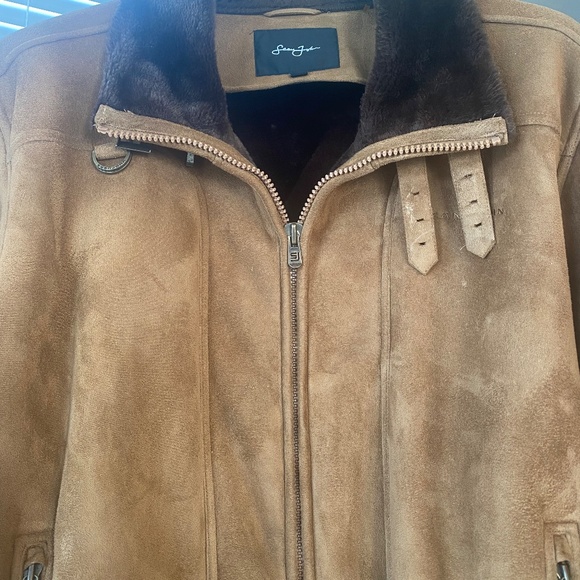 Vintage Sean John Suede Brown Men's Bomber Fur Lined Coat/Jacket Size XXL - Picture 2 of 12
